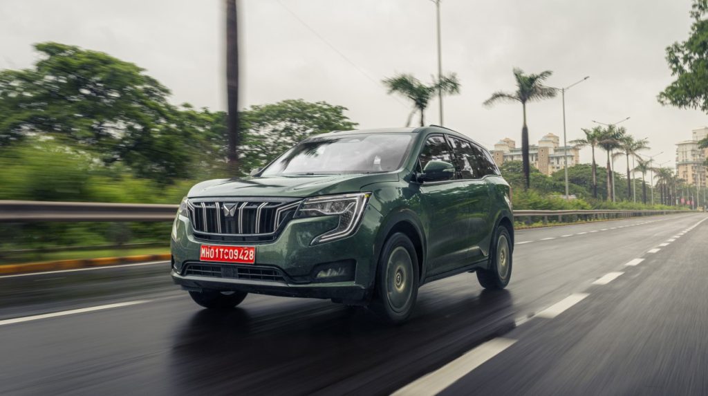 Mahindra XUV700 on a scenic highway.